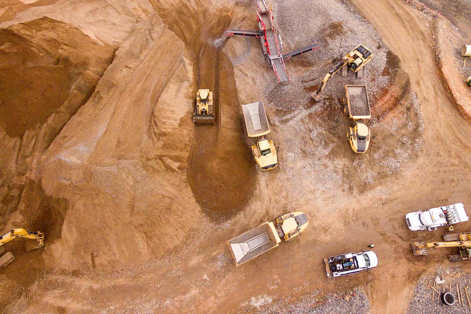 Environmental earthworks equipment on site